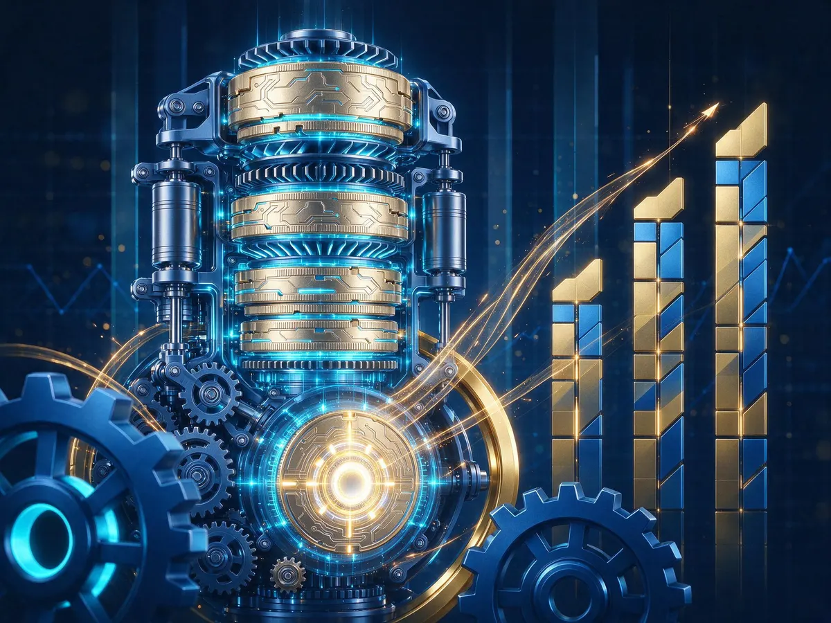 Illustration of a crypto casino rewards engine distributing tokens to players